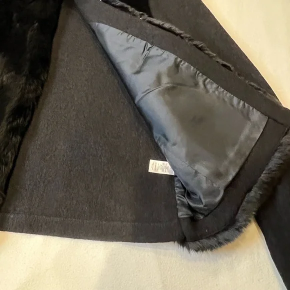 C Wonder Black Faux fur wool cardigan with hook closures. Brand new with tags. - Picture 4 of 11